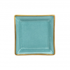 Vuotatasche piccolo o posacenere in porcellana di Limoges azzurro turchese elegante e personalizzabile